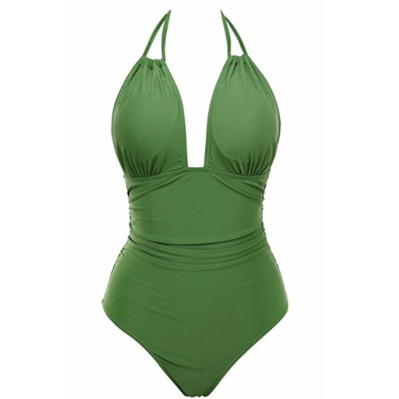 Damen Floral Badeanzug mit tiefem Ausschnitt R&B