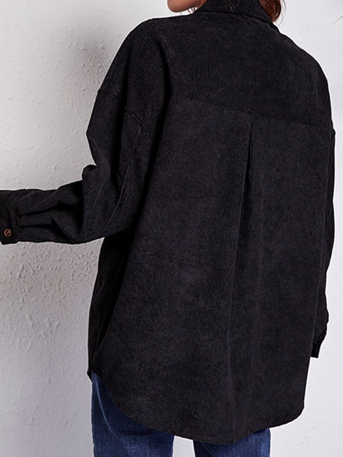 R&B | Patch Pocket Fallen Schulter Hemd Jacke
