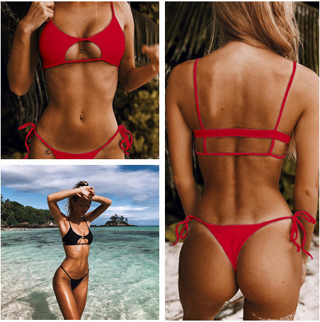 Damen Cut-Out Bikini-Set mit elegantem Ausschnitt und seitlichen Schnürungen R&B