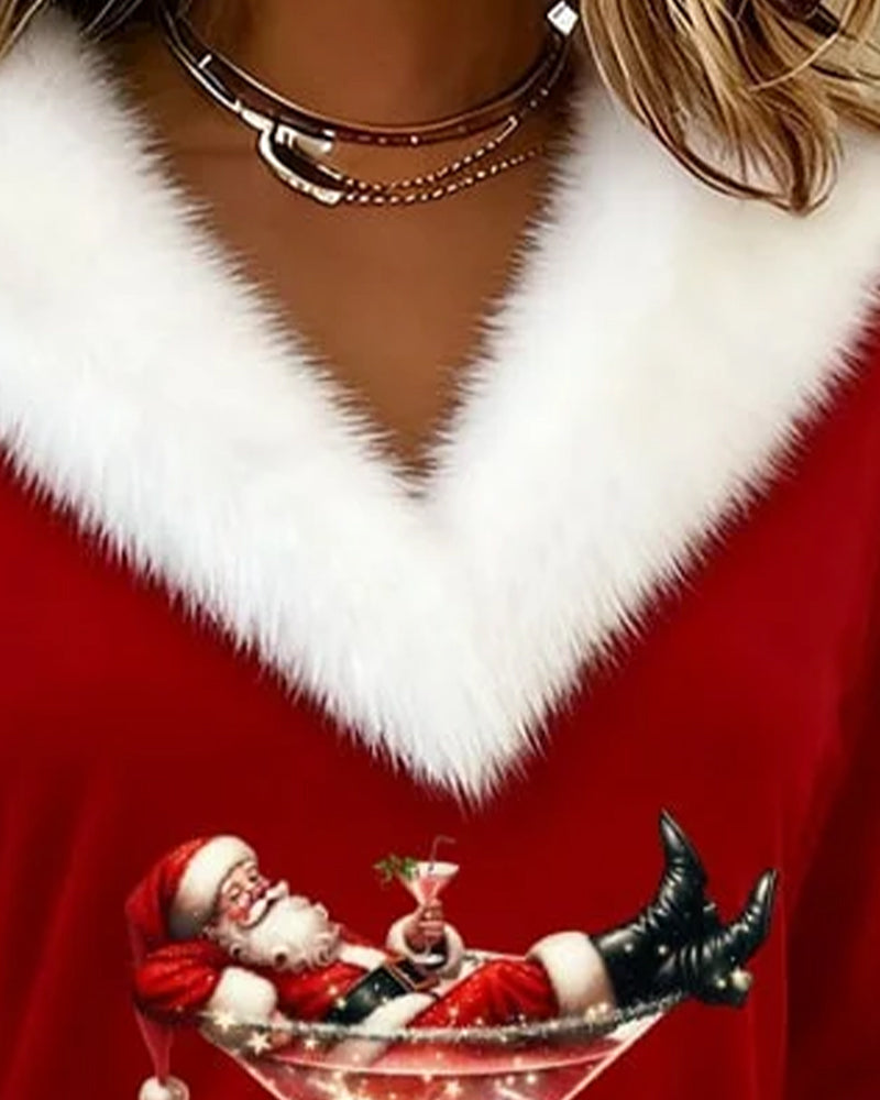 R&B | Plüsch Weihnachtsdruck Langarm