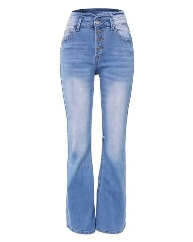 R&B | Bootcut-Jeans mit hoher Taille
