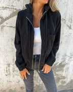 R&B | leichte Cord-Jacke mit Kapuze für Damen