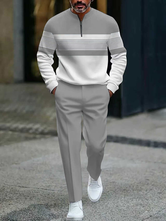 Herren Set Pullover mit grafischem Druck und Hose