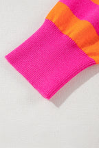 Stripe Schulterpolster Rundhals-Pullover