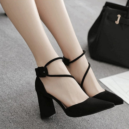 Damen elegante Slingback-Pumps mit transparentem Einsatz und komfortablem Blockabsatz R&B