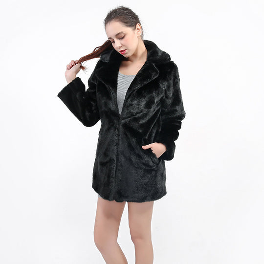 Damen Eleganter und kuscheliger Kunstpelzmantel R&B