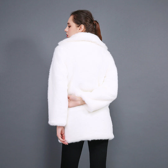 Damen Eleganter und kuscheliger Kunstpelzmantel R&B
