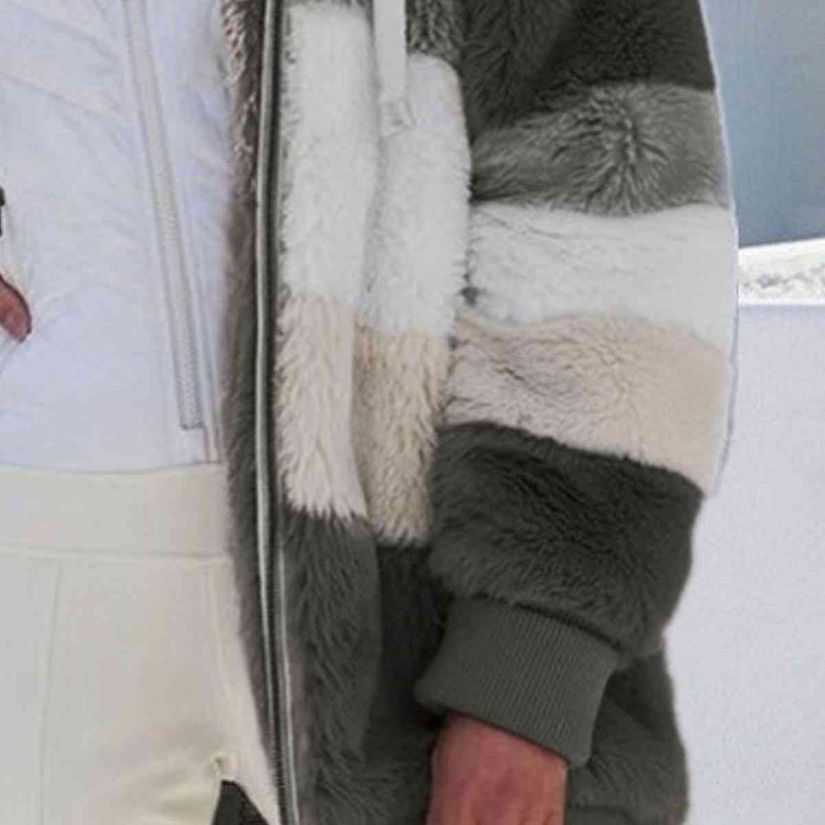 R&B | Color Block Zip-Up Kapuzenjacke