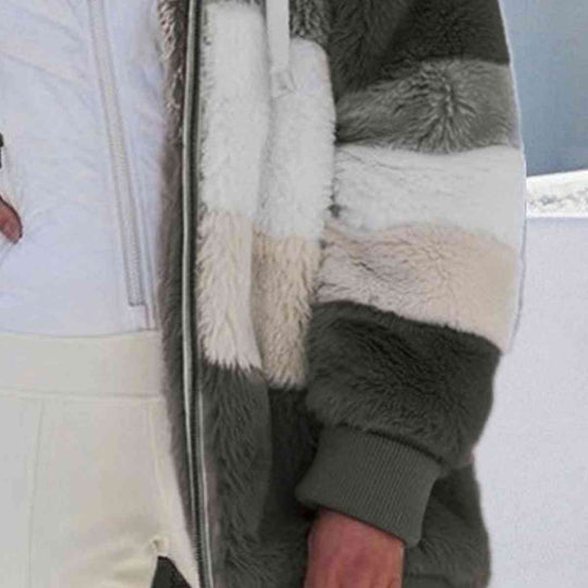 R&B | Color Block Zip-Up Kapuzenjacke