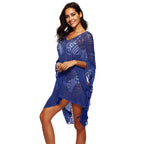 Damen lässiger Häkel-Kaftan mit stilvollem V-Ausschnitt R&B