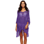 Damen lässiger Häkel-Kaftan mit stilvollem V-Ausschnitt R&B