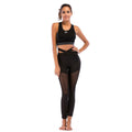 Damen Sportliches High-Waist Leggings-Set mit Mesh-Einsätzen
