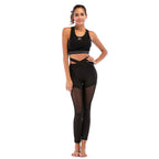 Damen Sportliches High-Waist Leggings-Set mit Mesh-Einsätzen