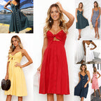 Damen Sommerkleid mit Knoten und Knopfdetails R&B