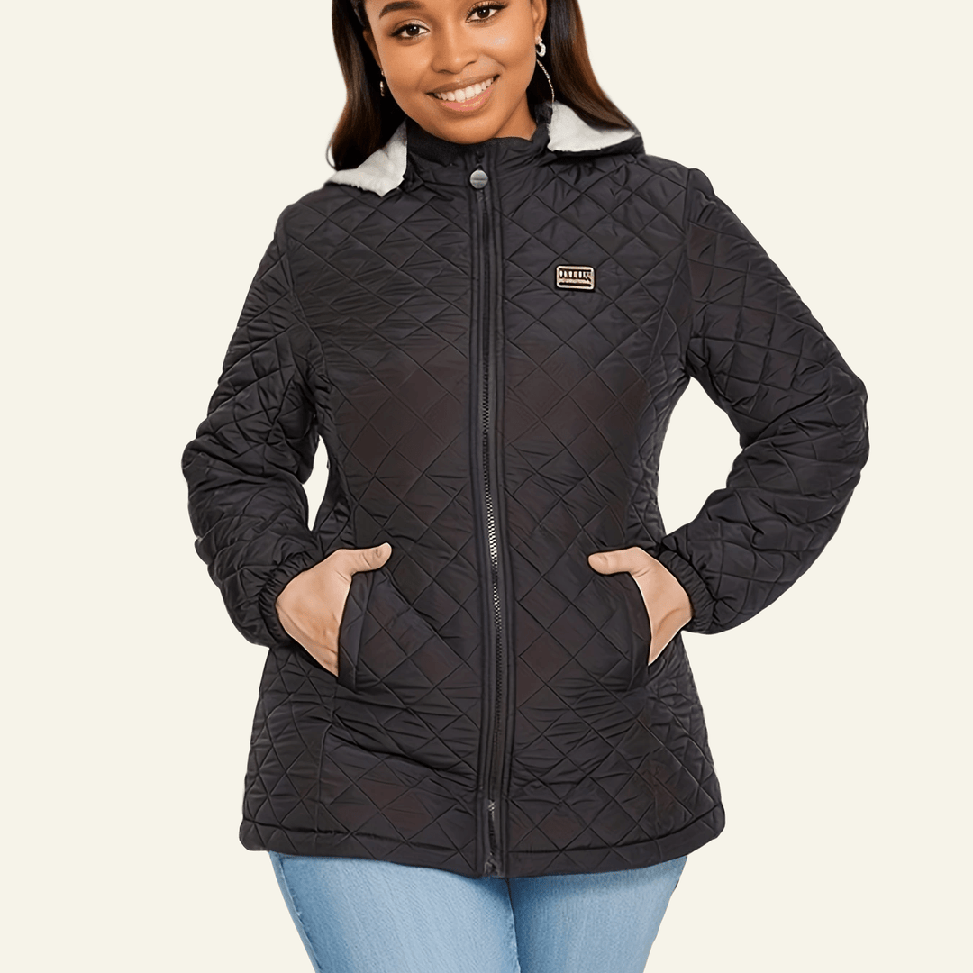 R&B | Elegante Gesteppte Kapuzenjacke In Übergröße