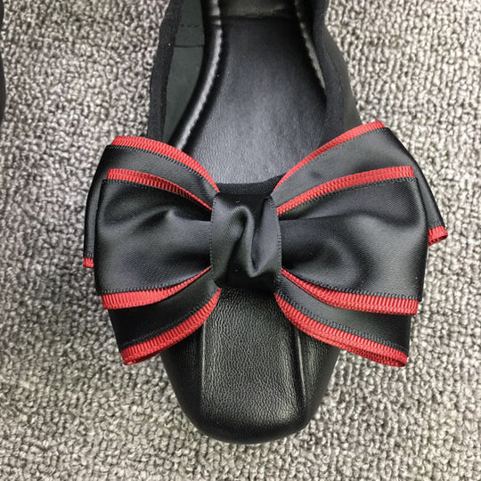 Damen Elegante Ballerinas mit modischer Schleifen-Applikation R&B