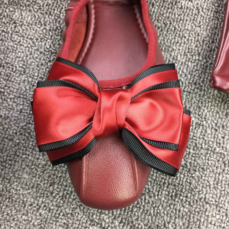 Damen Elegante Ballerinas mit modischer Schleifen-Applikation R&B