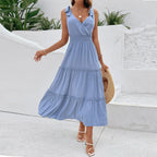 R&B | Solide Farbe Strumpfhalter Pilz Rand hohe Taille Kleid