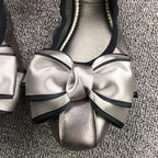 Damen Elegante Ballerinas mit modischer Schleifen-Applikation