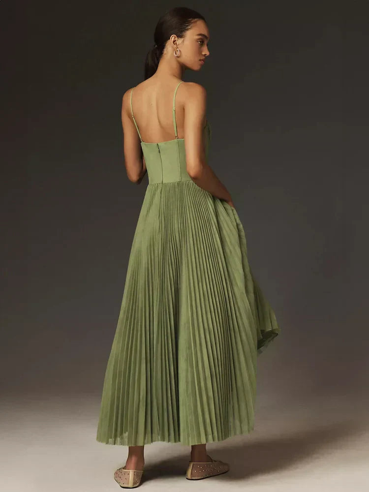 R&B | Falten Korsett Midi-Kleid für Damen