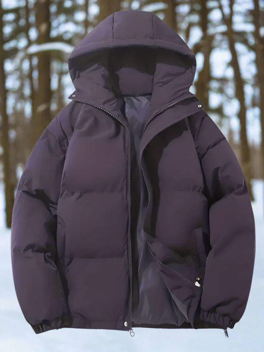 R&B | Daunenjacke Warm Isoliert Gestepptes Design mit Kapuze und Reißverschluss