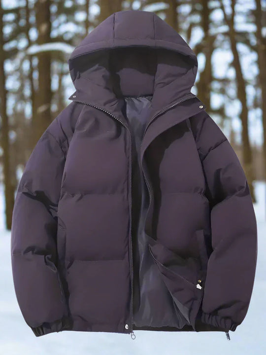 R&B | Daunenjacke Warm Isoliert Gestepptes Design mit Kapuze und Reißverschluss