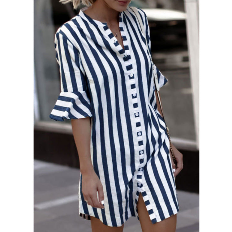 Damen Kurzarm-Kleid R&B