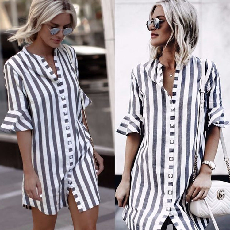 Damen Kurzarm-Kleid R&B