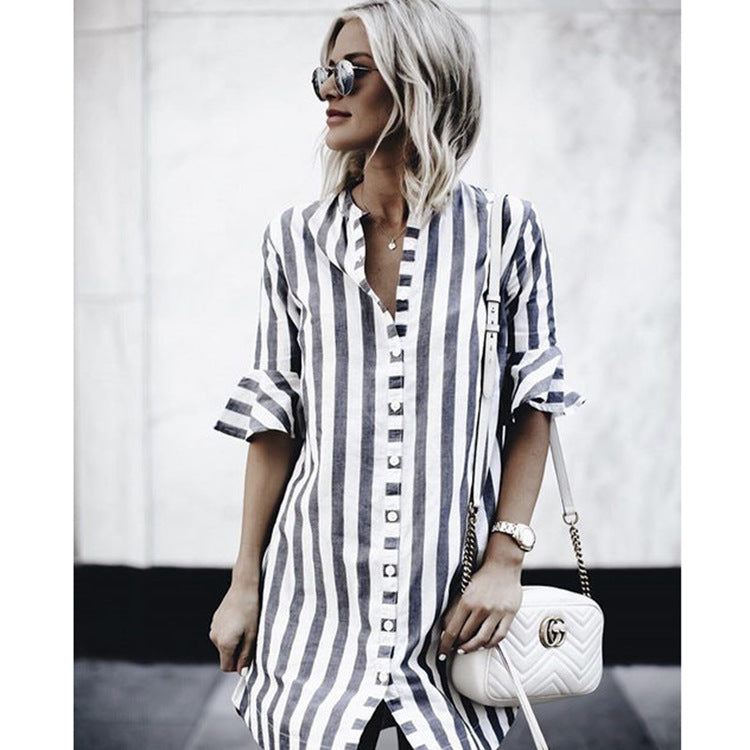 Damen Kurzarm-Kleid R&B
