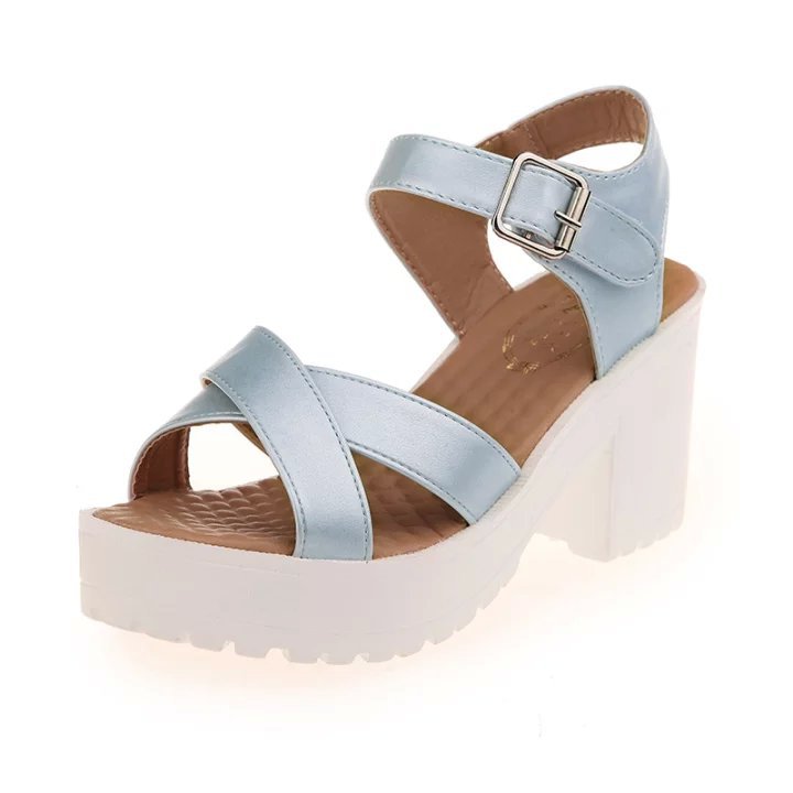 Damen nan Sandalette mit gepolstertem Wabenfußbett, gekreuzten Komfortriemen und robuster Profil-Blocksohle R&B