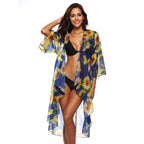 Damen luftiger Strandkimono mit floralen Mustern R&B