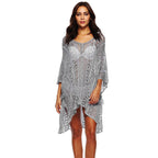 Damen lässiger Häkel-Kaftan mit stilvollem V-Ausschnitt R&B