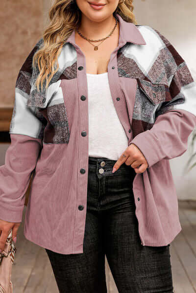 R&B | Plus Size Karos Shacket Jacke für Damen