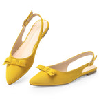 R&B | Flache Slingback Sandalen mit Schleife