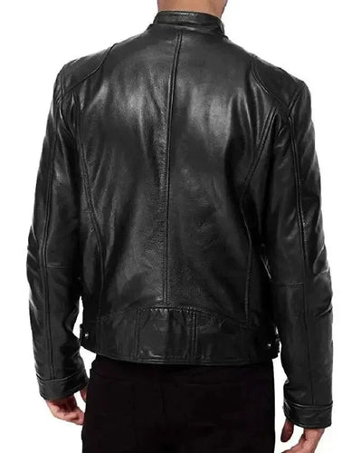 R&B | Robuste Leder-Motorradjacke Bikerjacke für Herren Erwan