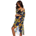Damen luftiger Strandkimono mit floralen Mustern R&B