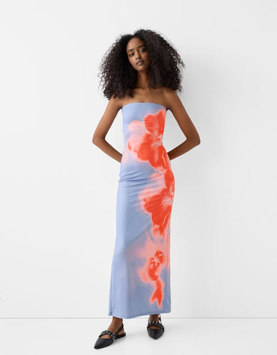 R&B | Sommerliches trägerloses Maxikleid