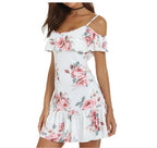 Damen Sommerkleid mit Rüschen und Blumenmuster R&B