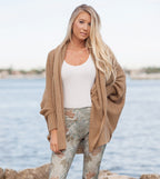 Damen Oversized Strickjacke mit offener Front und weitem Schnitt