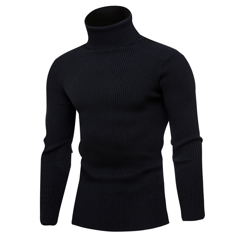 Herren Rollkragenpullover aus feinem Rippstrick