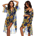 Damen luftiger Strandkimono mit floralen Mustern R&B