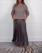 R&B | Lässiges Kontrastfarbenes Kleid mit Patchwork und Plissee