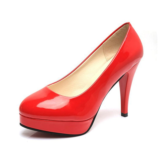 Damen Hochglanz Pumps mit elegantem Plateau und komfortablem Fußbett R&B