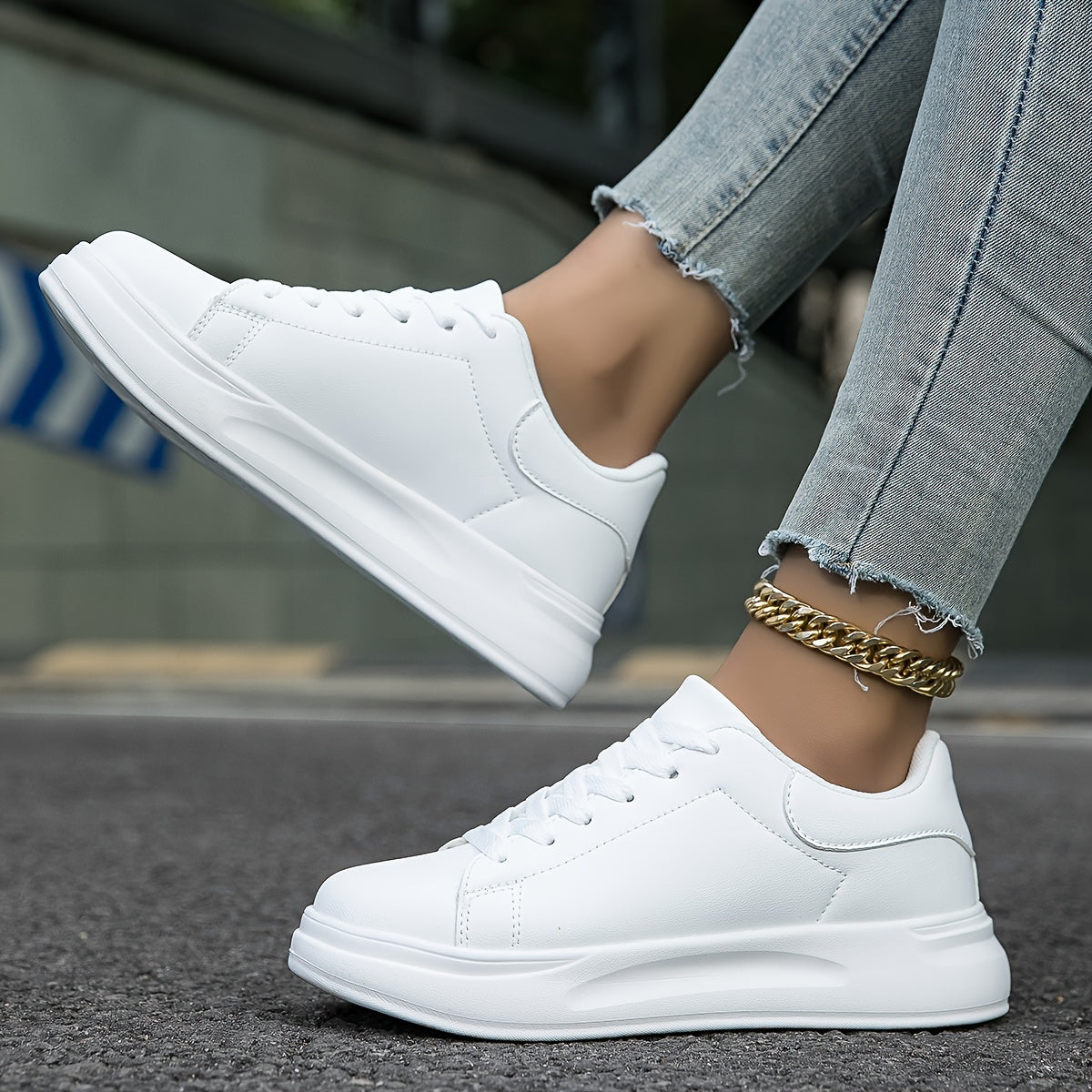 R&B | Damen Weiße Sneakers Casual