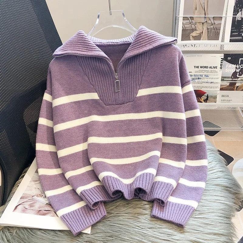 R&B | Gestreifter Statement-Pullover mit Kräftigen Farbfeldern