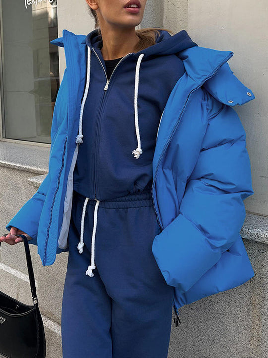 R&B | Mehrfarbiges Gepolstertes Jacket mit Kapuze