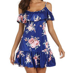 Damen Sommerkleid mit Rüschen und Blumenmuster R&B