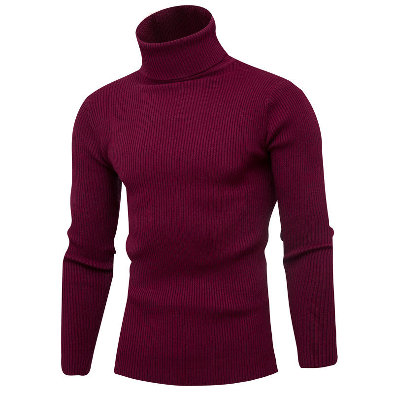 Herren Rollkragenpullover aus feinem Rippstrick