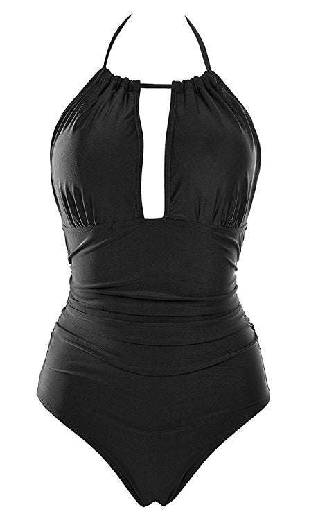 Damen Floral Badeanzug mit tiefem Ausschnitt R&B