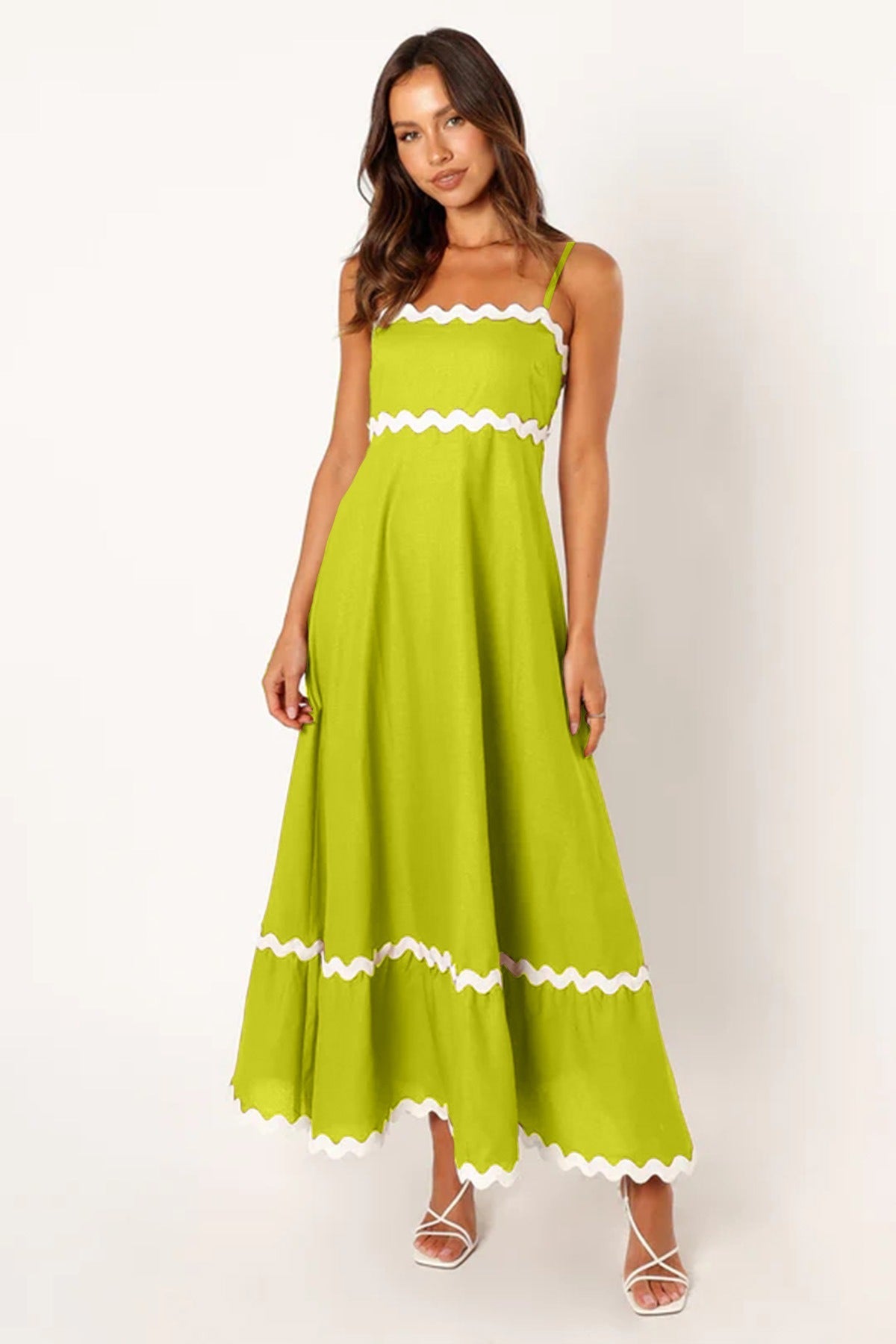 R&B | Einfarbiges Spitzen-Hosenträger-Röhrentop-Kleid